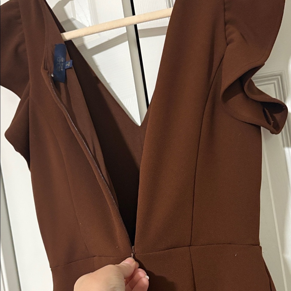 RACHEL Rachel Roy Brown Ruffled Jumpsuit Small - Picture 8 of 13
